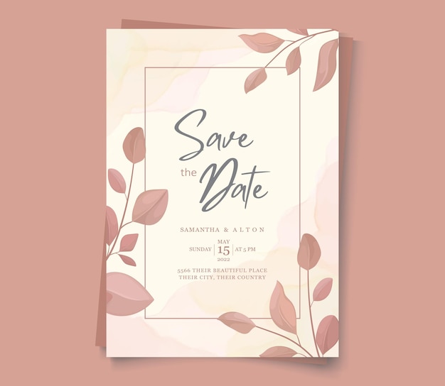 Vector elegant floral save the date invitation