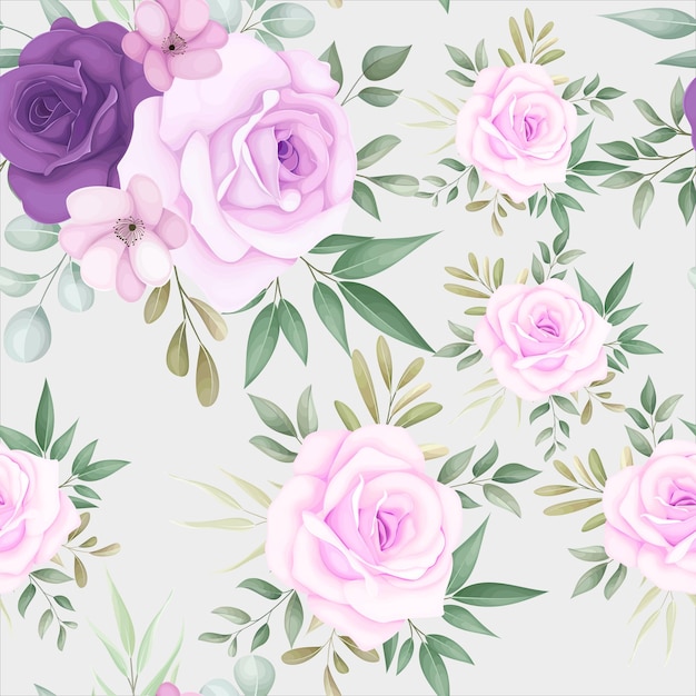 Vector elegant floral seamless pattern with beautiful flower decoration