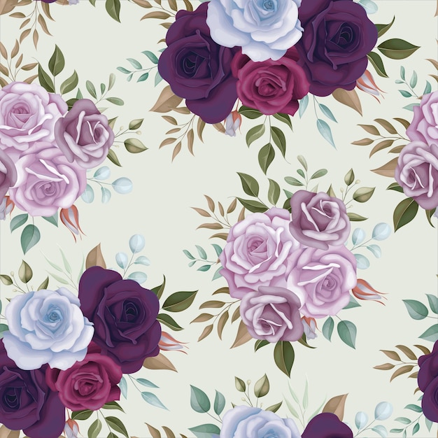 Elegant floral seamless pattern with beautiful flowers ornaments