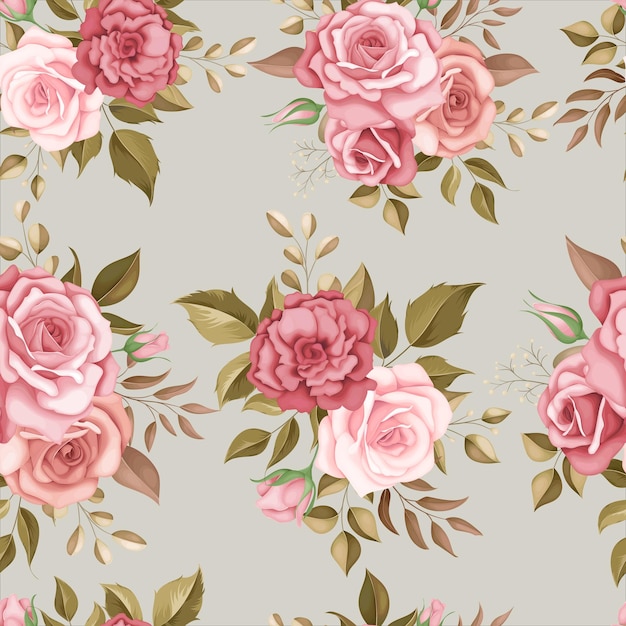 Elegant floral seamless pattern with romantic roses