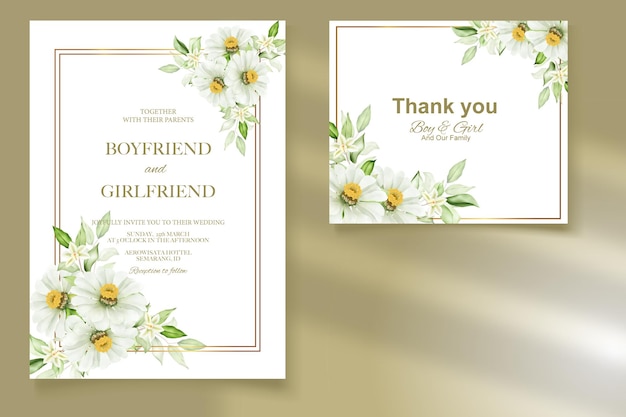 Elegant floral template wedding card