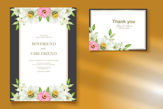 Elegant floral template wedding card