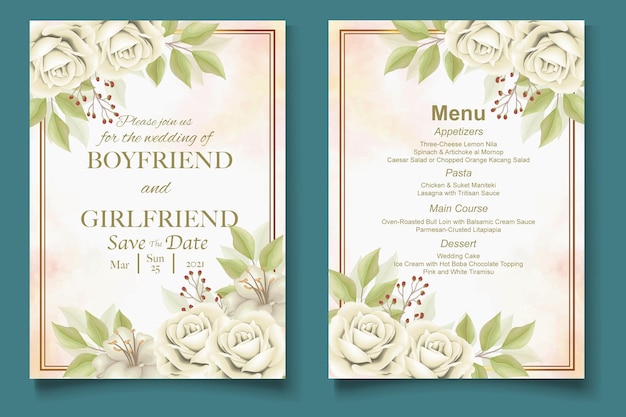 Elegant floral template wedding card