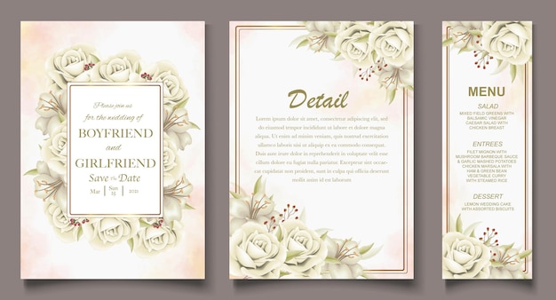 Elegant floral template wedding card