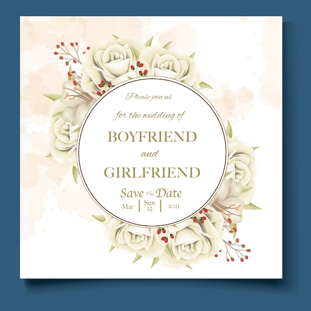 Elegant floral template wedding card