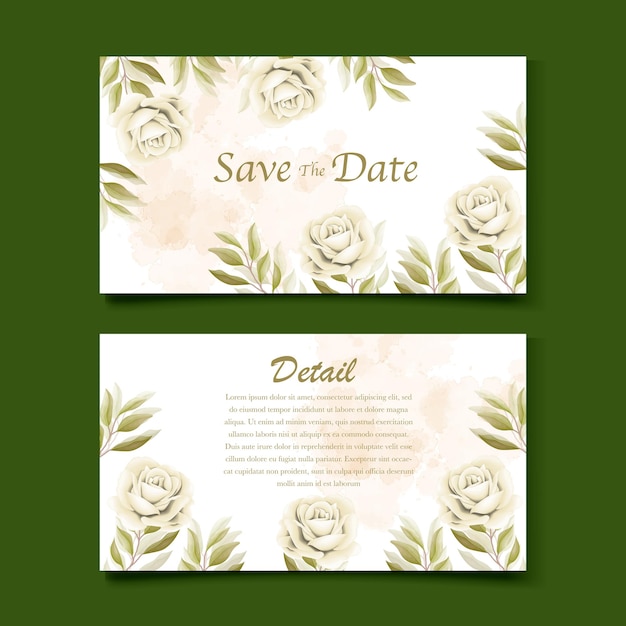 Elegant floral template wedding card