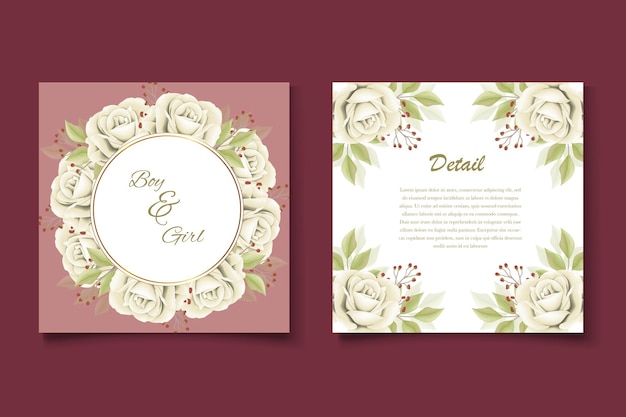 Elegant floral template wedding card