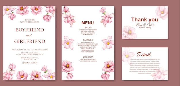 Elegant floral template wedding card