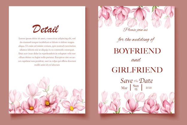 Elegant floral template wedding card