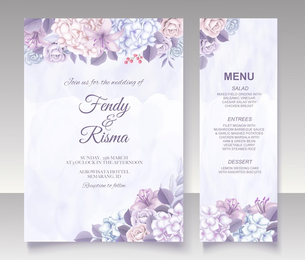 Elegant floral template wedding card