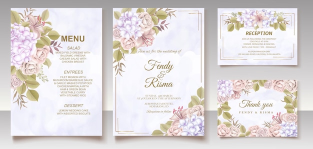 Elegant floral template wedding card