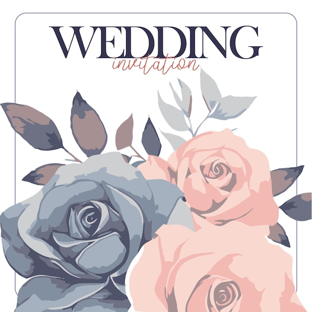 Elegant Floral Vector for Wedding Invitation Card