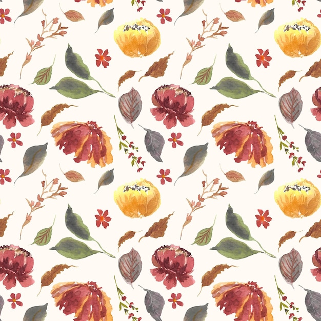 Vector elegant floral watercolor seamless pattern background