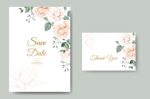 elegant floral watercolor wedding invitation card