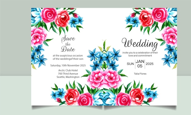 Elegant floral wedding card theme