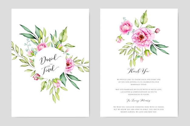 Vector elegant floral wedding invitation card design