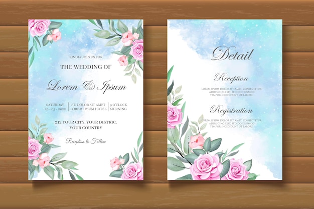 elegant floral wedding invitation card template