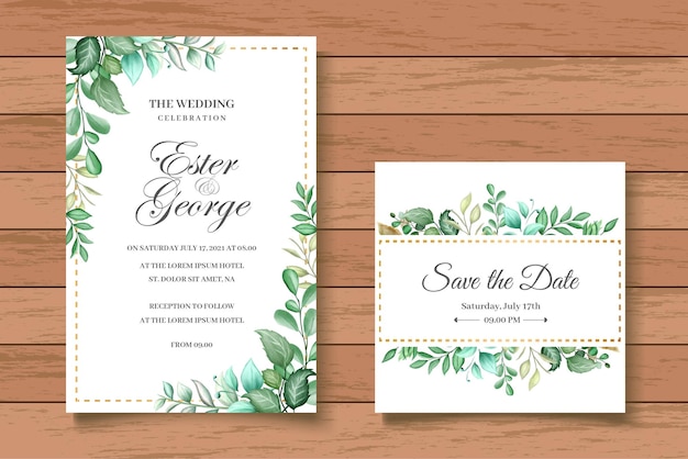 Elegant Floral Wedding Invitation Card Template