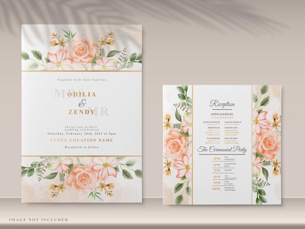 elegant floral wedding invitation card templates