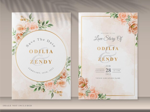 elegant floral wedding invitation card templates