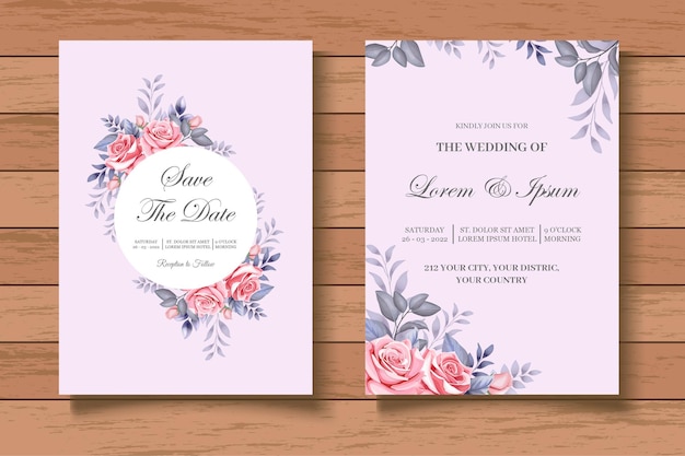 Elegant Floral Wedding Invitation Card