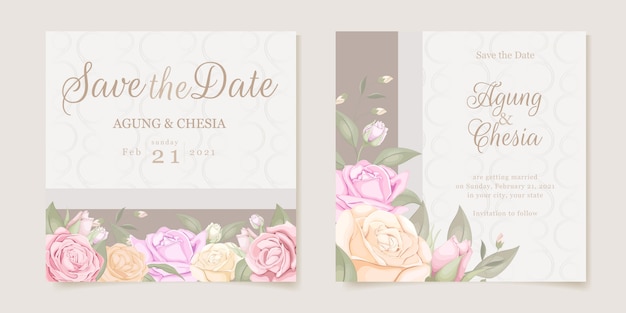 Elegant floral wedding invitation cards