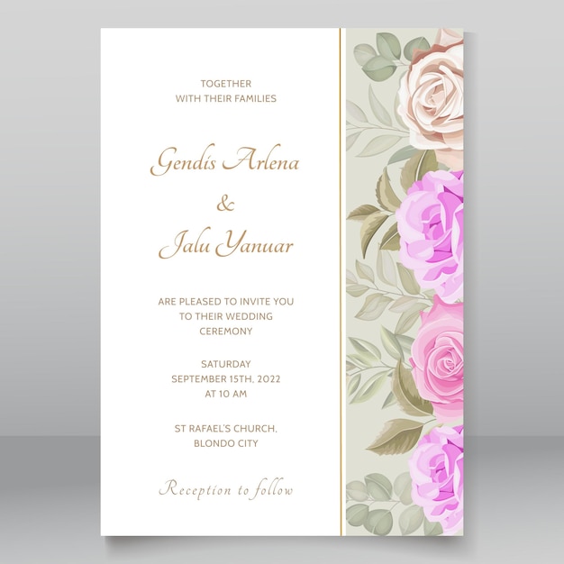 elegant floral wedding invitation