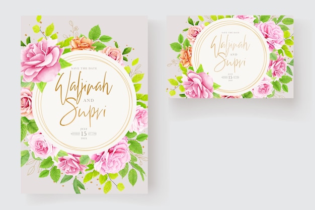 elegant floral with soft color wedding card set