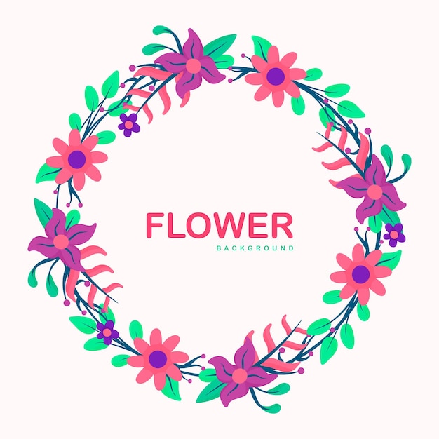 elegant flower design background with floral frame and flower background text