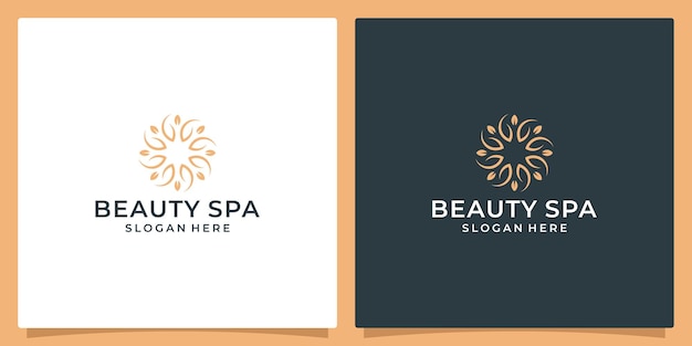 Elegante fiore logo design astratto può essere utilizzato per saloni di bellezza decorazioni boutique spa yoga cosmetici e prodotti per la cura della pelle vettore premium