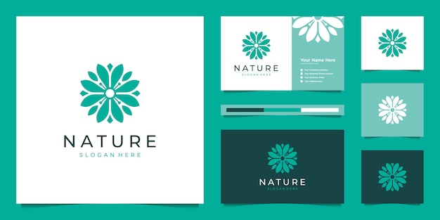 Estratto di progettazione di logo del fiore elegante.