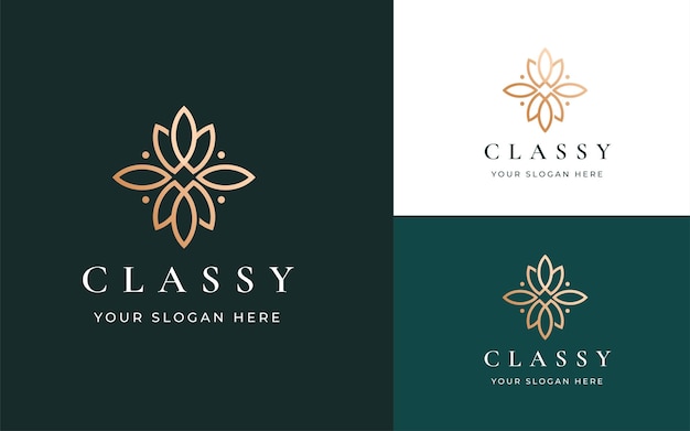 Elegant flower luxury beauty salon boutique classy logo vector illustration