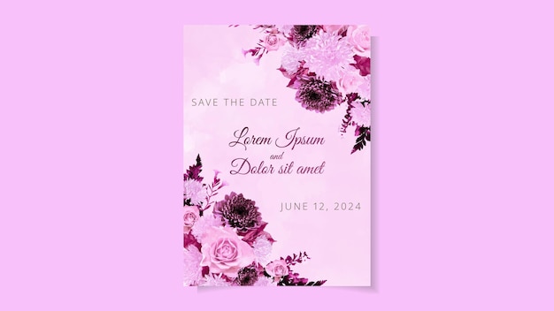 Elegant flower Wedding invitation set floral decoration marriage card