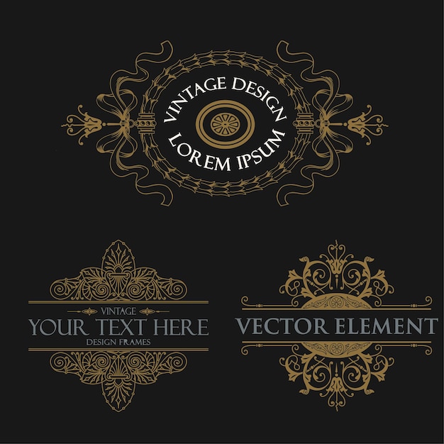 Vector elegant frame met vintage ornamenten ontwerp elementen