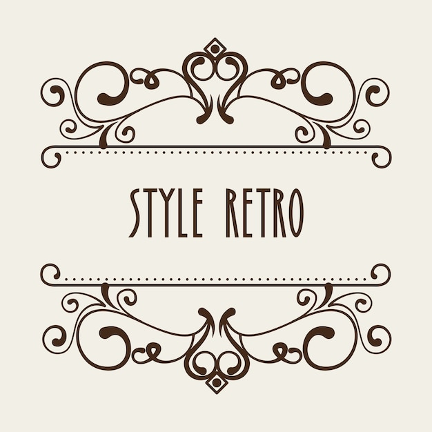 Vector elegant frame style retro