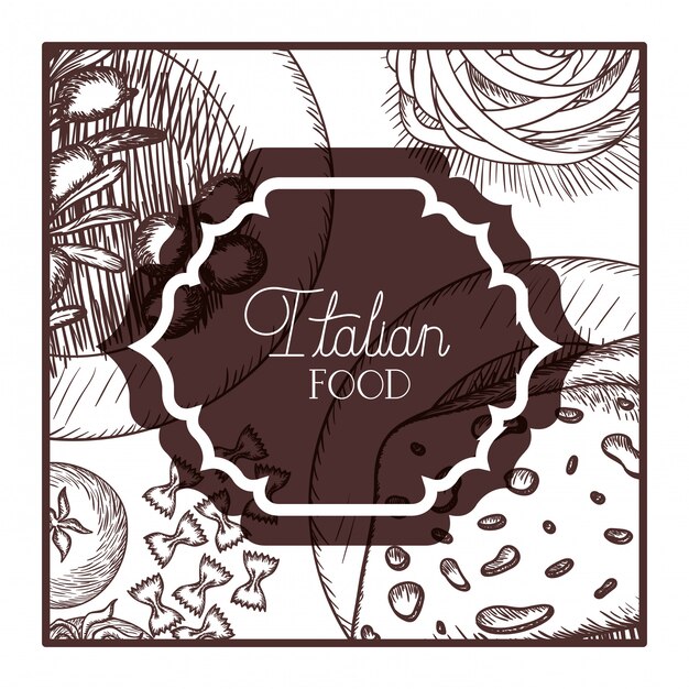 Elegant frame victorian with italian food