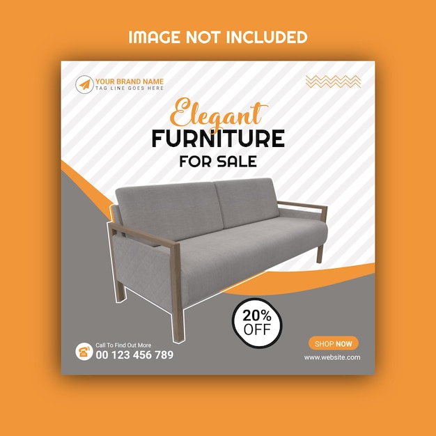 Elegant furniture social media and instagram post template