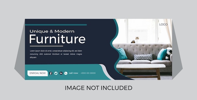 Elegant furniture web banner designNew web design with dark blue color