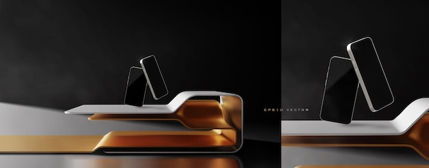 Elegant futuristic stand or placement scene for product presentation