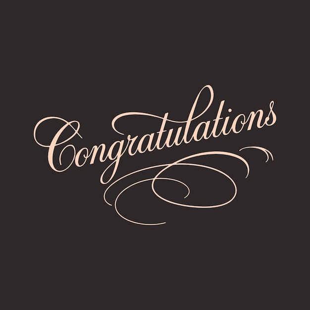 Elegant gefeliciteerd met het schrijven van typografie sjabloon voor feestelijke gelegenheden uitnodigingen