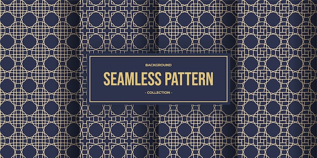 Elegant geometric line seamless pattern   collection