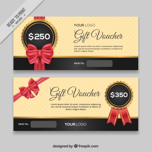 Vector elegant gift coupons