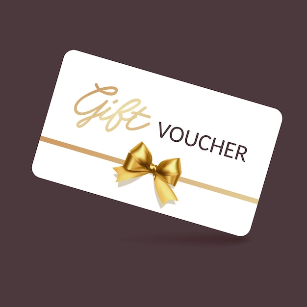 Elegant Gift Voucher with Golden Bow and Ribbon