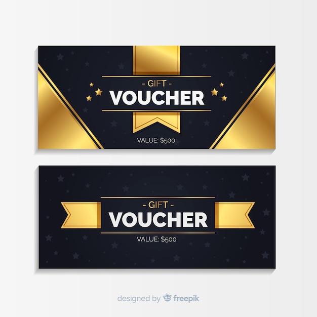 Elegant gift voucher with golden style