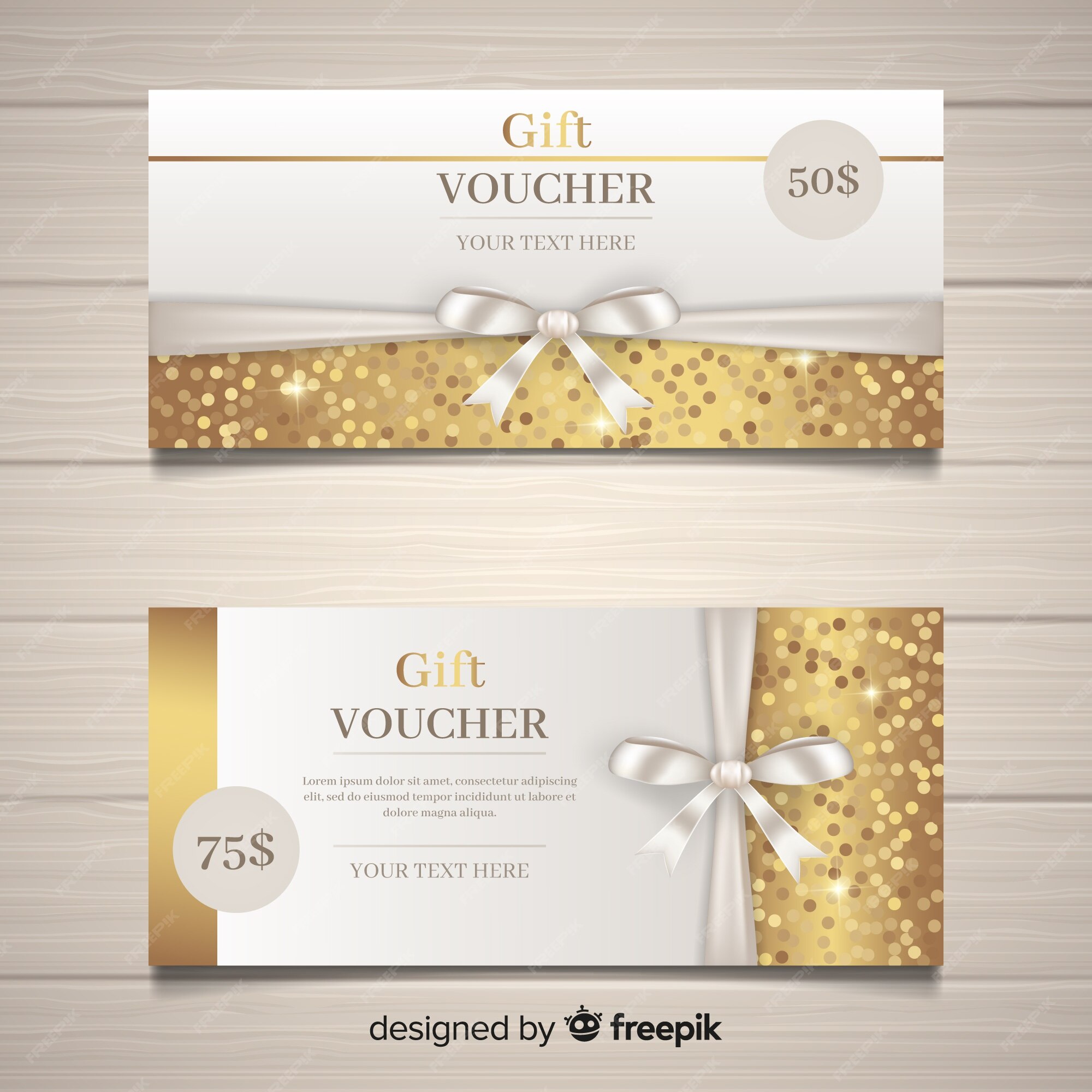 Premium Vector | Elegant gift voucher with golden style