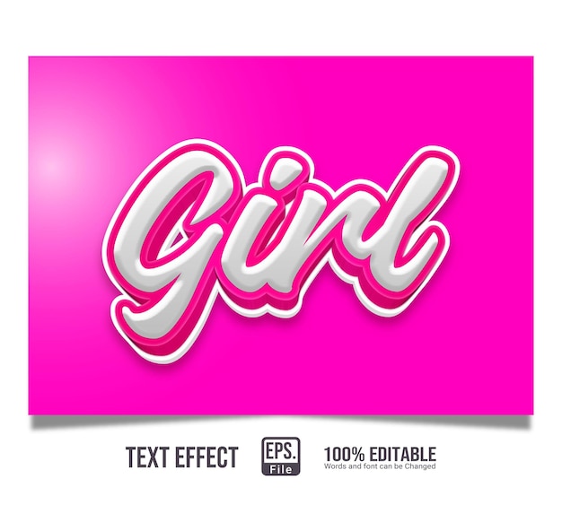 Free Vector  Stylish fashion text effect editable pink and girl