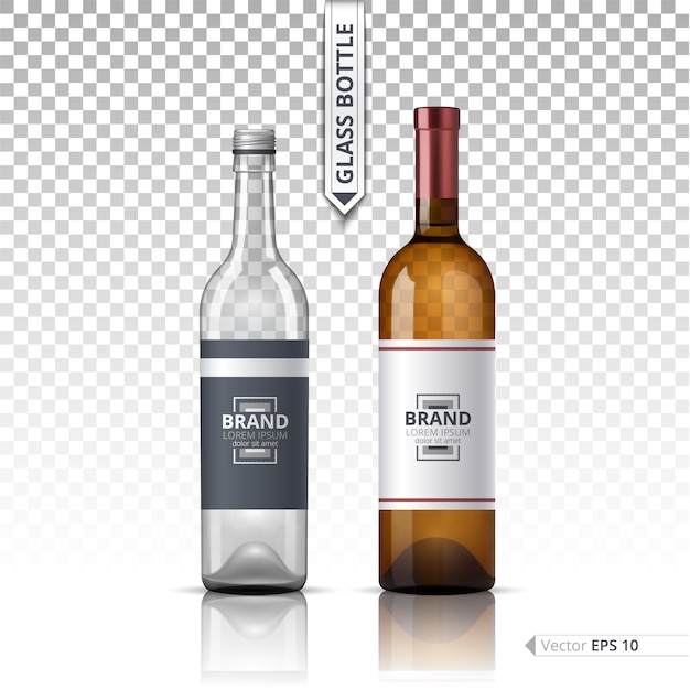 Vector elegant glass bottle