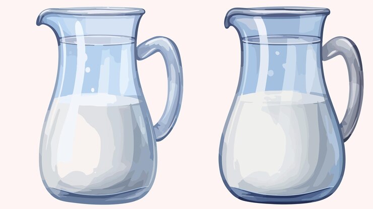 Vector elegant glass jug on white background