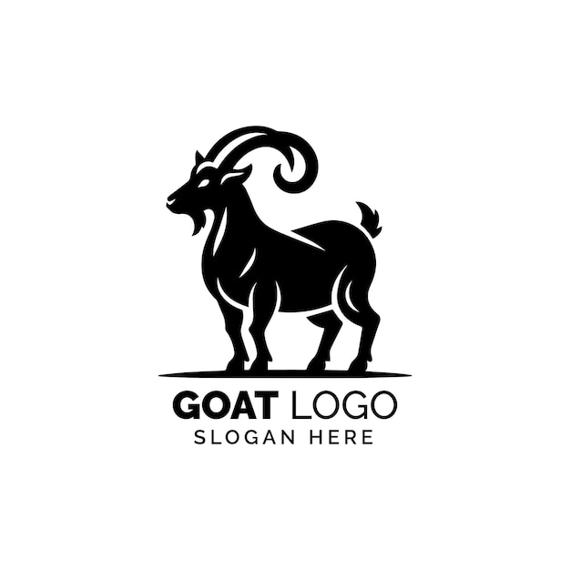 Elegant Goat Logo Design for Branding in Black and White With Placeholder Text