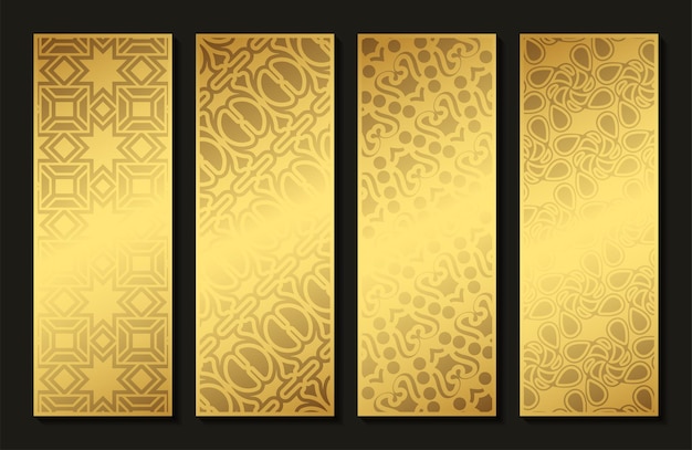 エレガントなゴールドの抽象的なパターンの垂直カード
